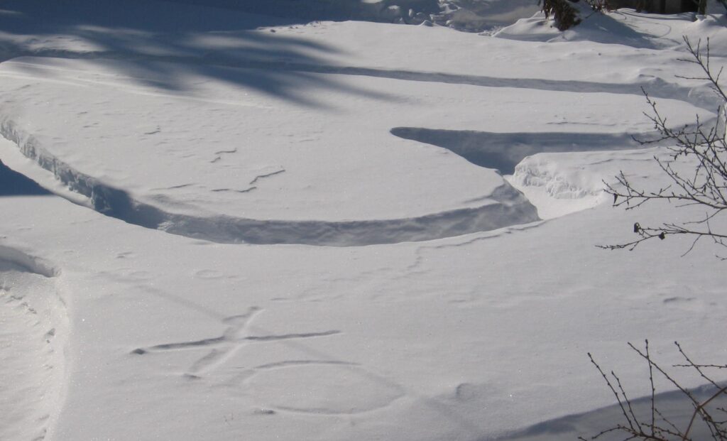 A person is skiing in the snow.