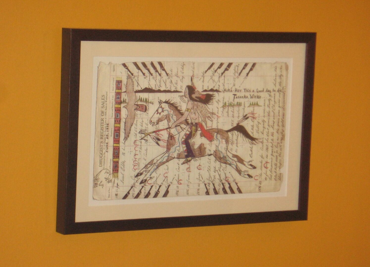 A picture of an old native american print.