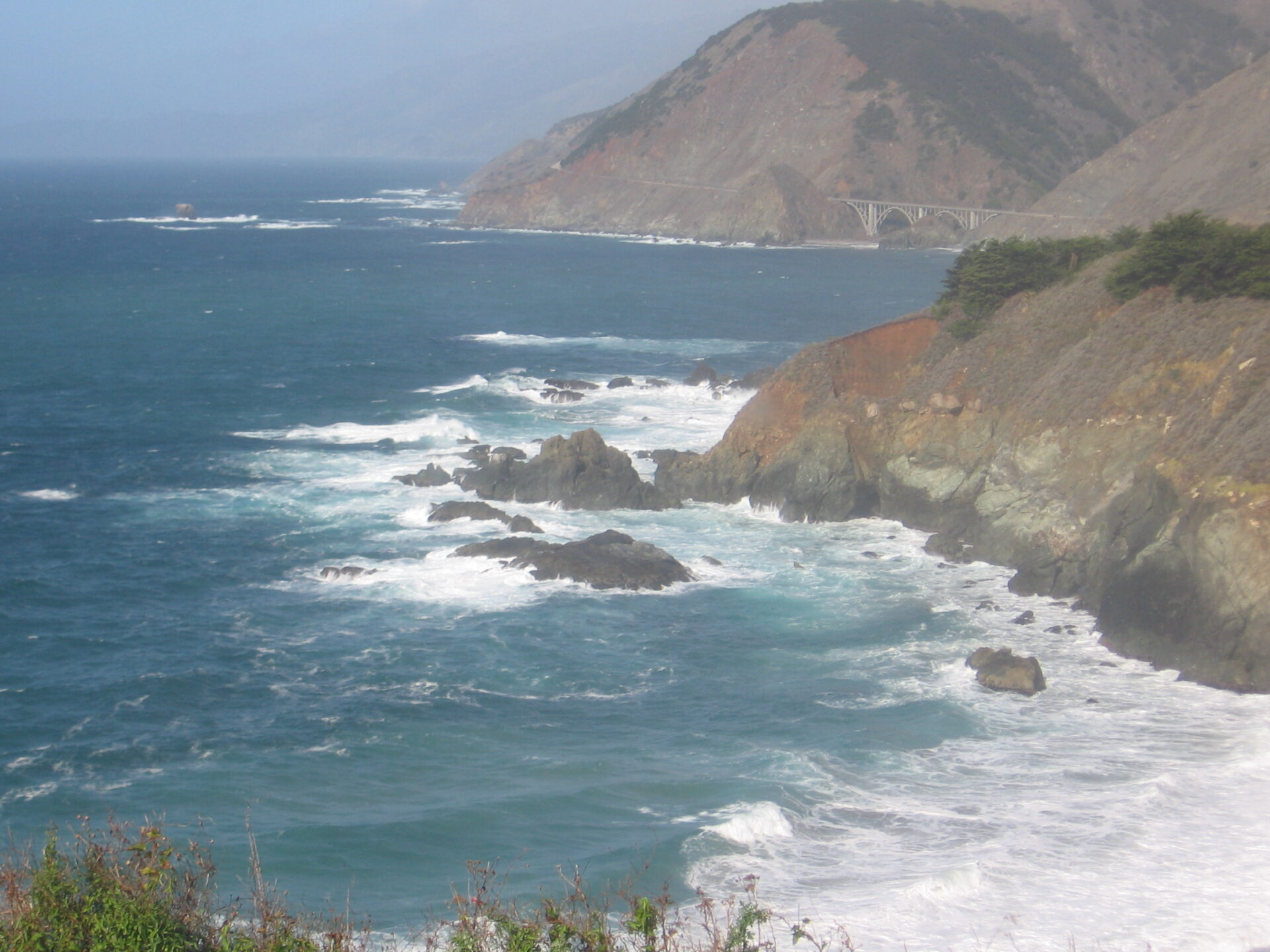 A view of the ocean from above.