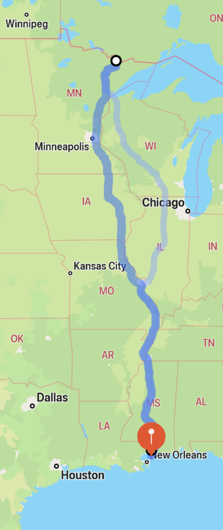 A map of the chicago area with kansas city in the center.