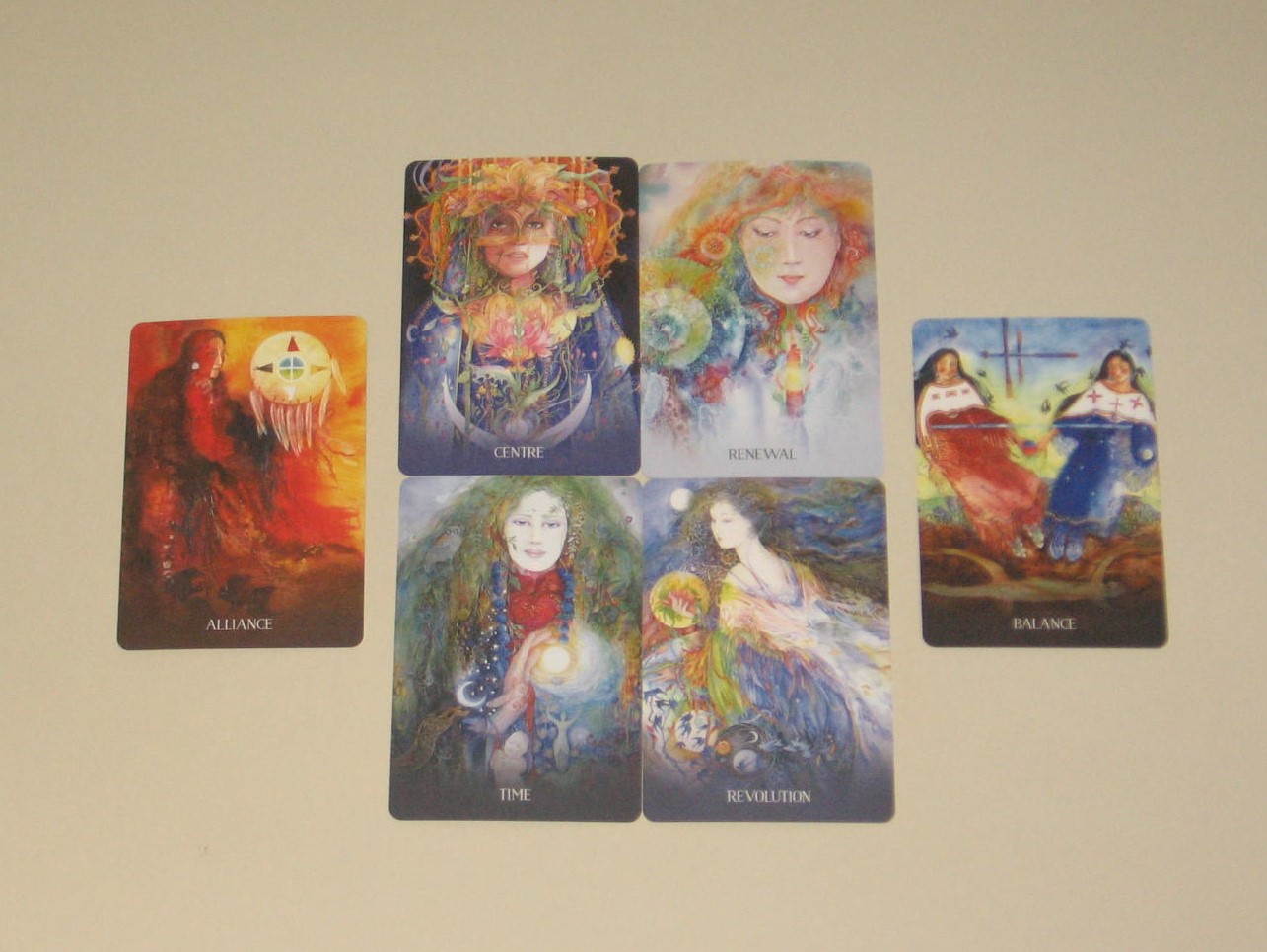 A group of cards with different images on them.