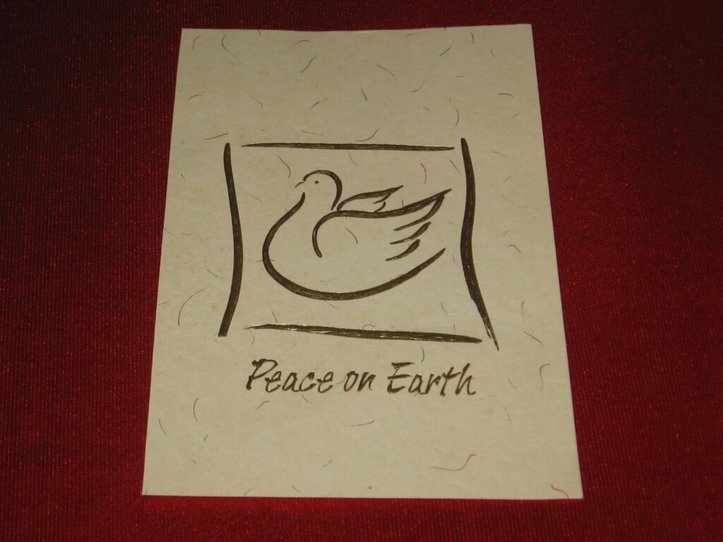 A card with an image of a duck on it.