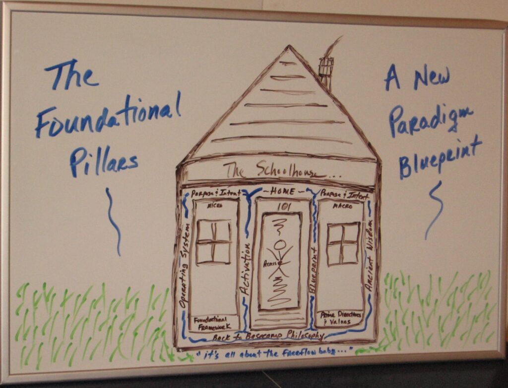 A drawing of a house with the words " foundational pillars ".