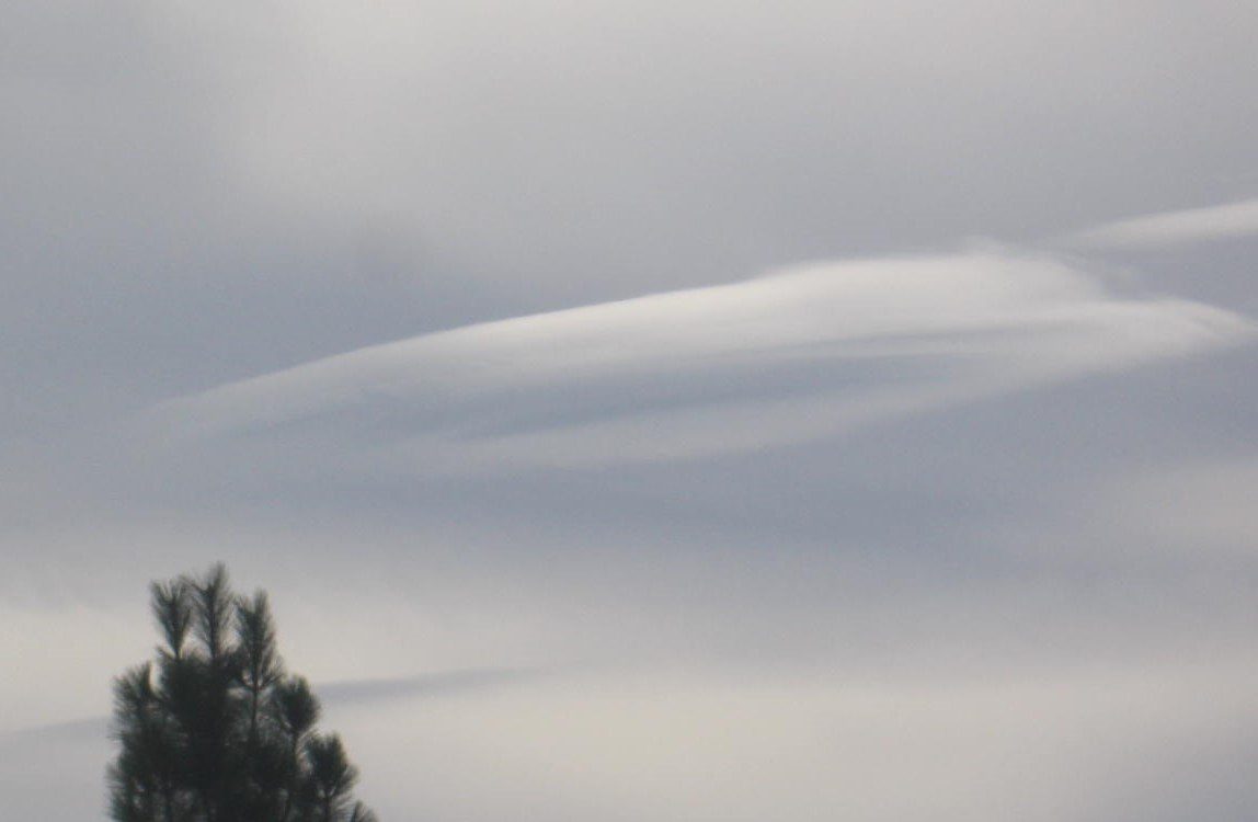 A cloud formation is seen in the sky.