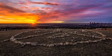 A field with rocks in the shape of a circle.