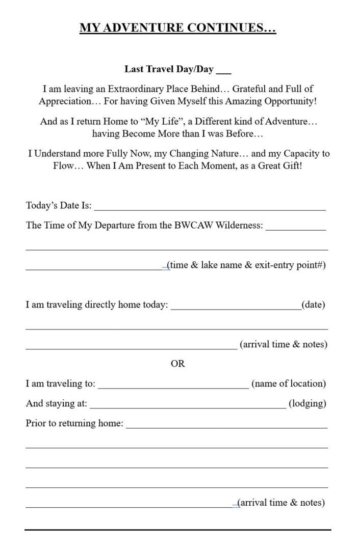 A form that has been written to fill out.