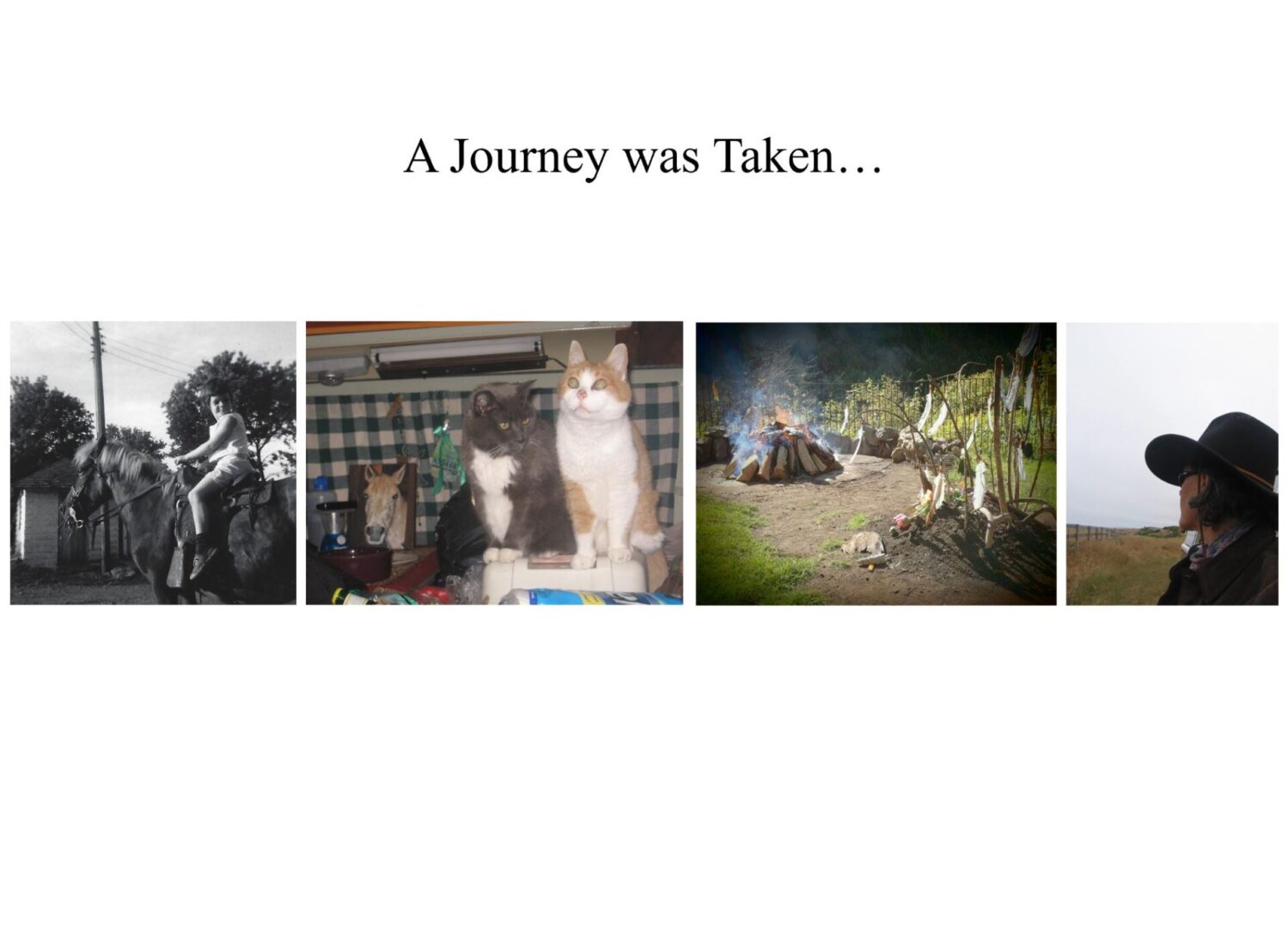 A collage of pictures with the words " a journey was taken ".