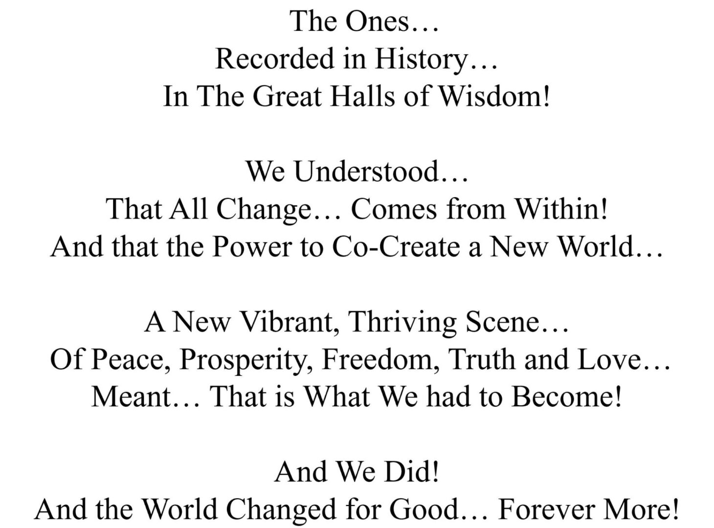 A poem about the creation of new world.