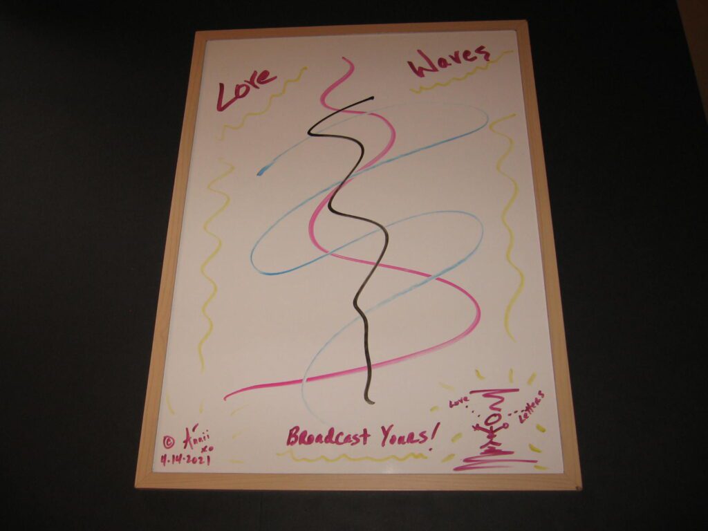 A poster with a drawing of a line and the words " love bleeds ".